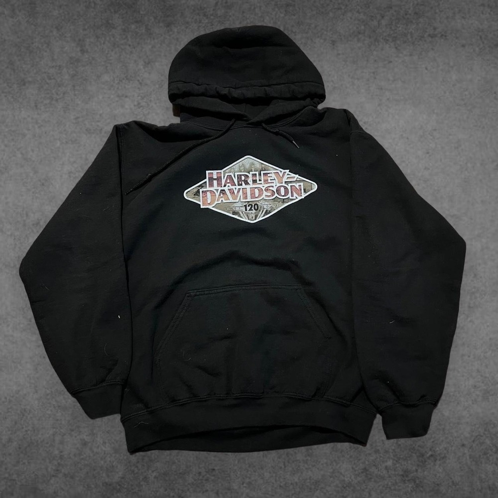 Harley Davidson 120 Years Anniversary Hoodie Mens Medium Black Suburban Motors